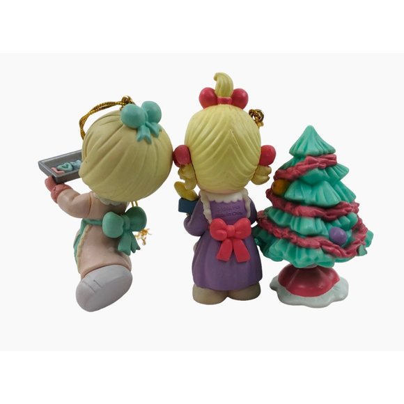 Precious Moments 2 Ornaments Home For The Holidays Enesco Plastic Vintage Boxed - Picture 10 of 10